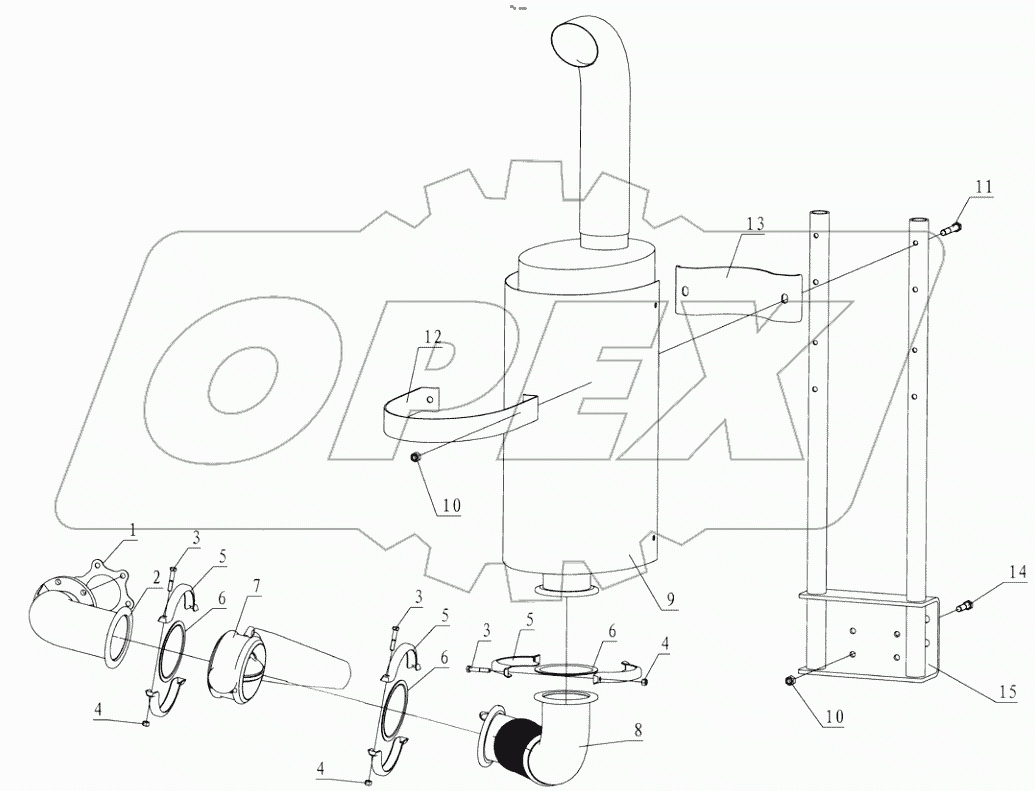  EXHAUSTING AND MUFFLER (WP10 6X2)