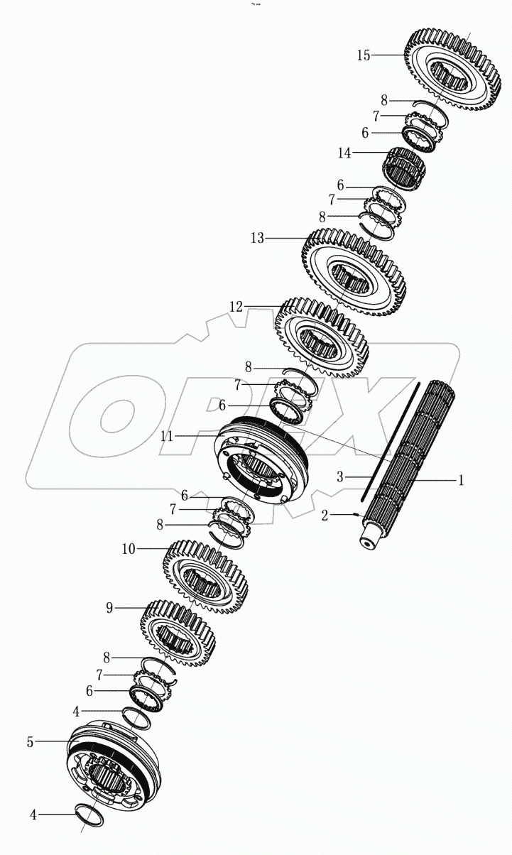  9JS135T-B SECOND SHAFT ASSEMBLY