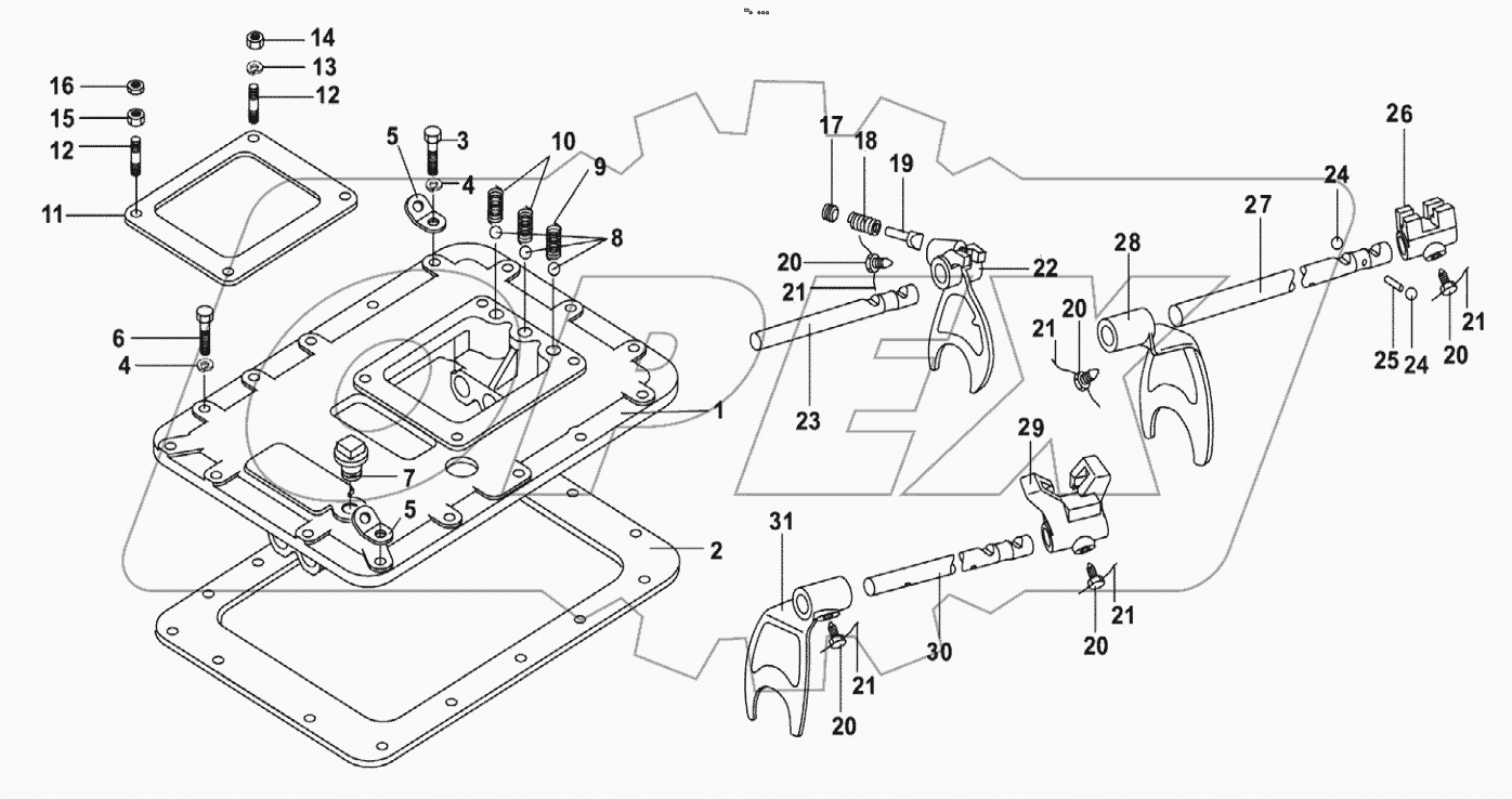 9JS135T-B THE TRANSMISSION COVER ASSEMBLY