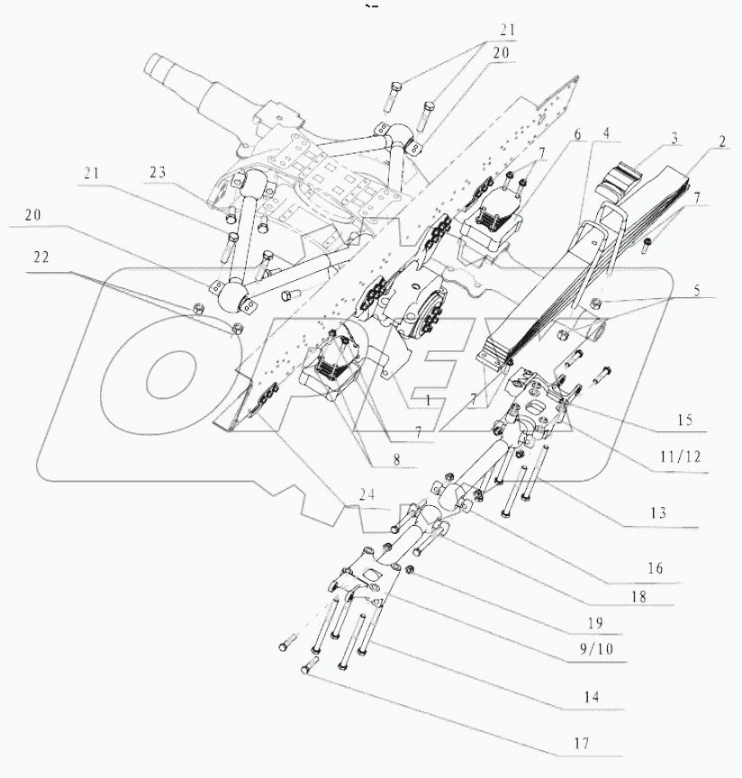  ENGINNERING VEHICLE REAR SUSPENSION 6X4, 8X4