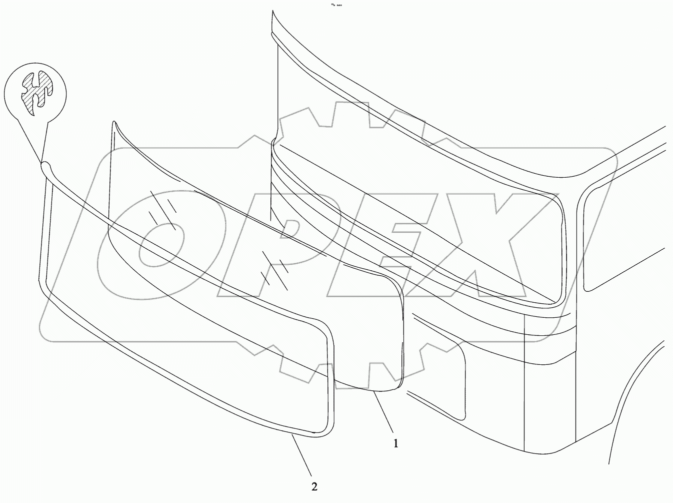  FRONT WINDSHIELD GLASS ASSEMBLY