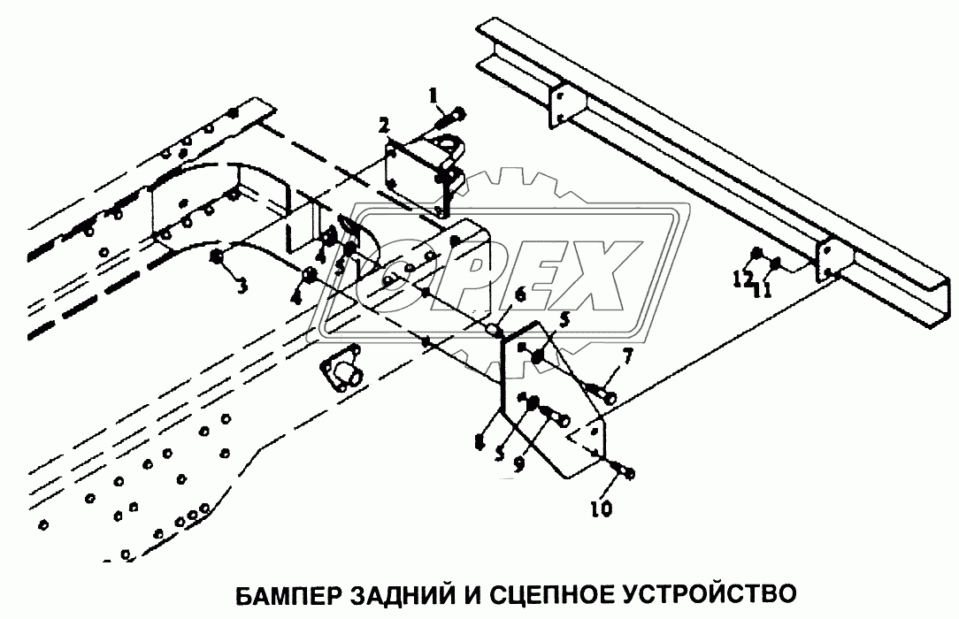 Бампер задний и сцепное устройство