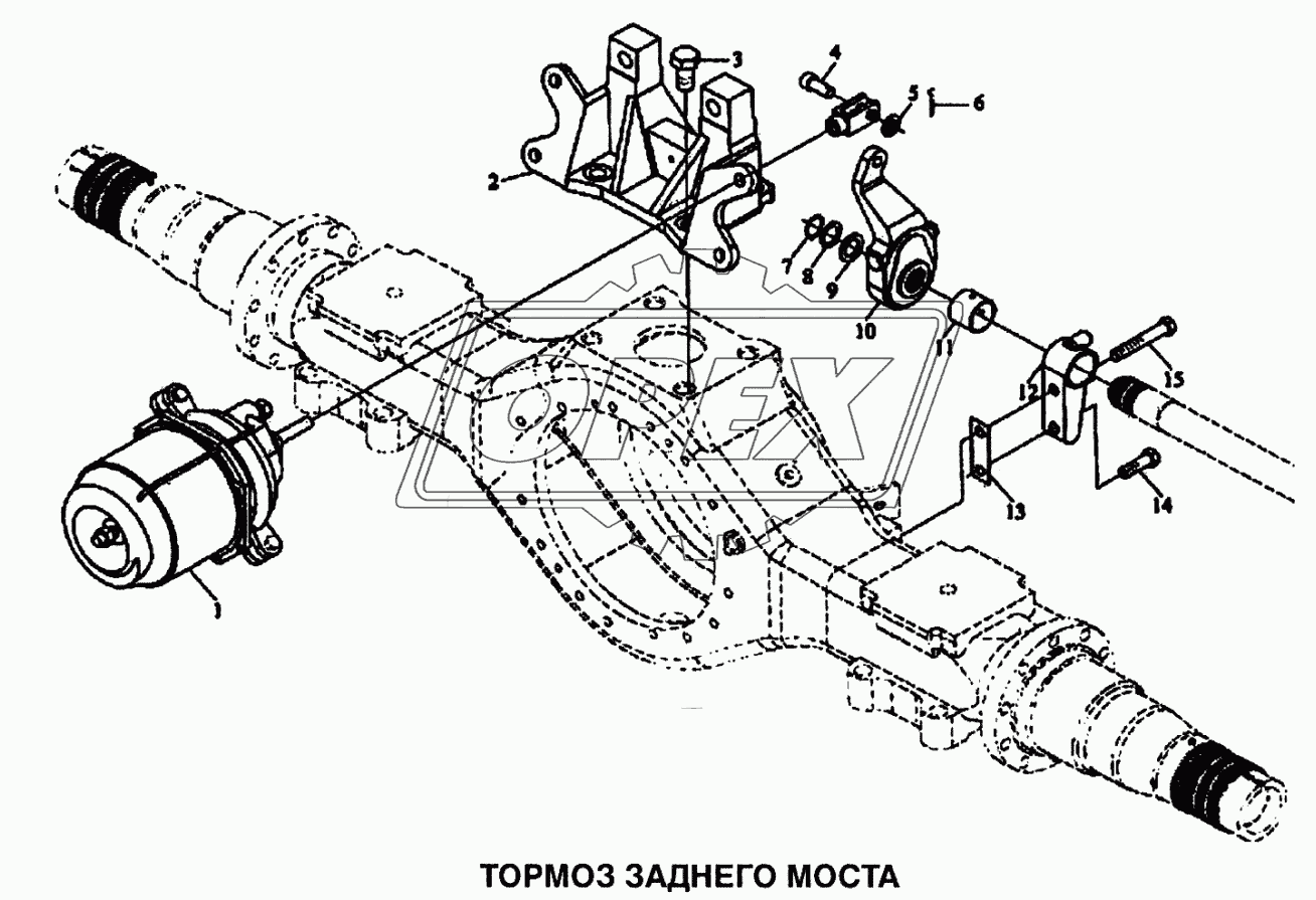 Тормоз заднего моста 2