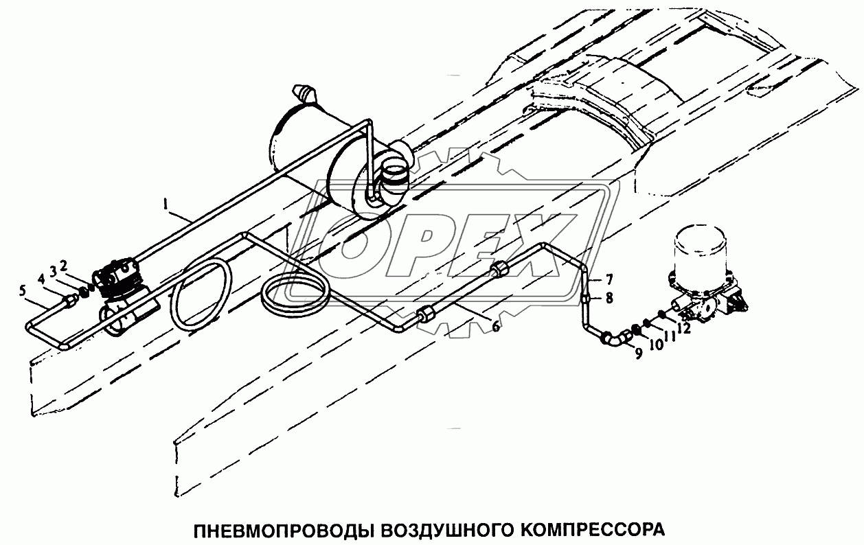 Пневмопроводы воздушного компрессора