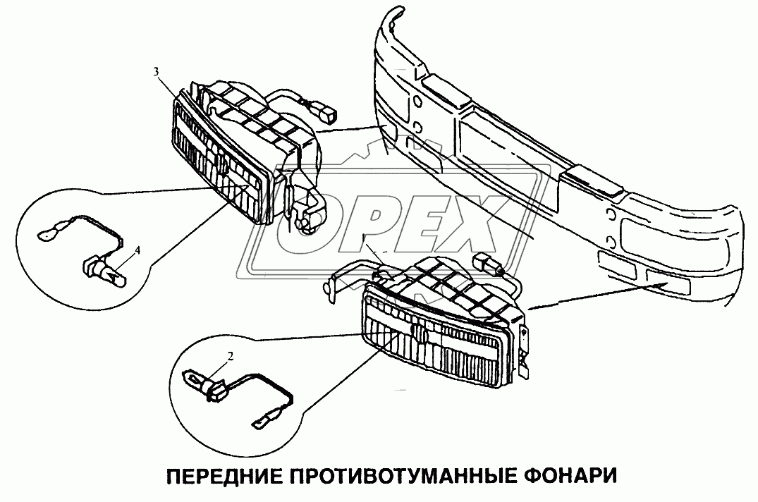 Фонари противотуманные передние