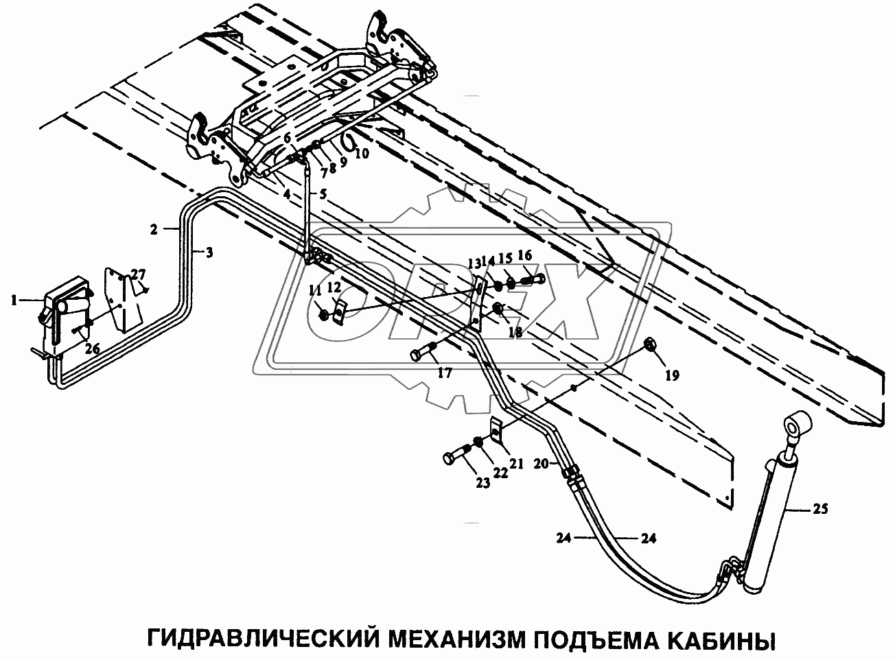 Механизм гидравлический подъема кабины