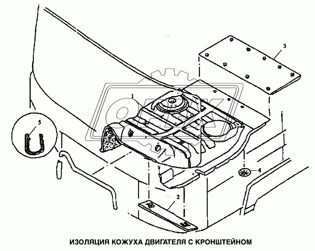 Изоляция кожуха двигателя с кронштейном