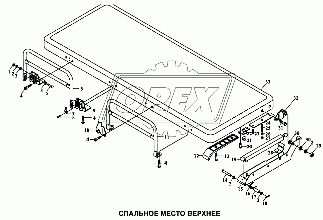 Место спальное верхнее