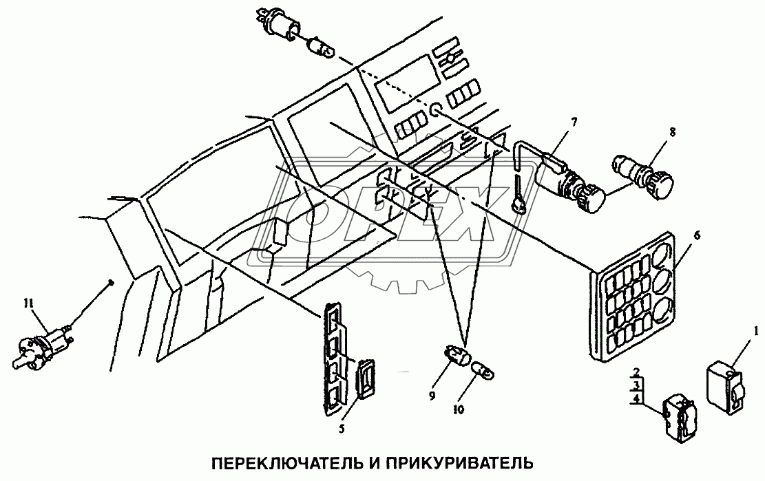 Переключатель и прикуриватель