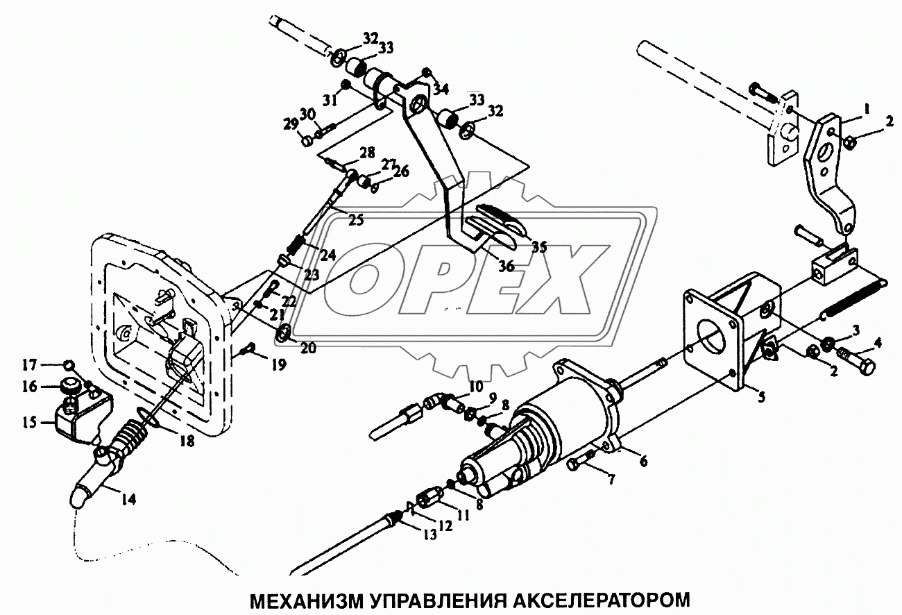 Механизм управления акселератором 2