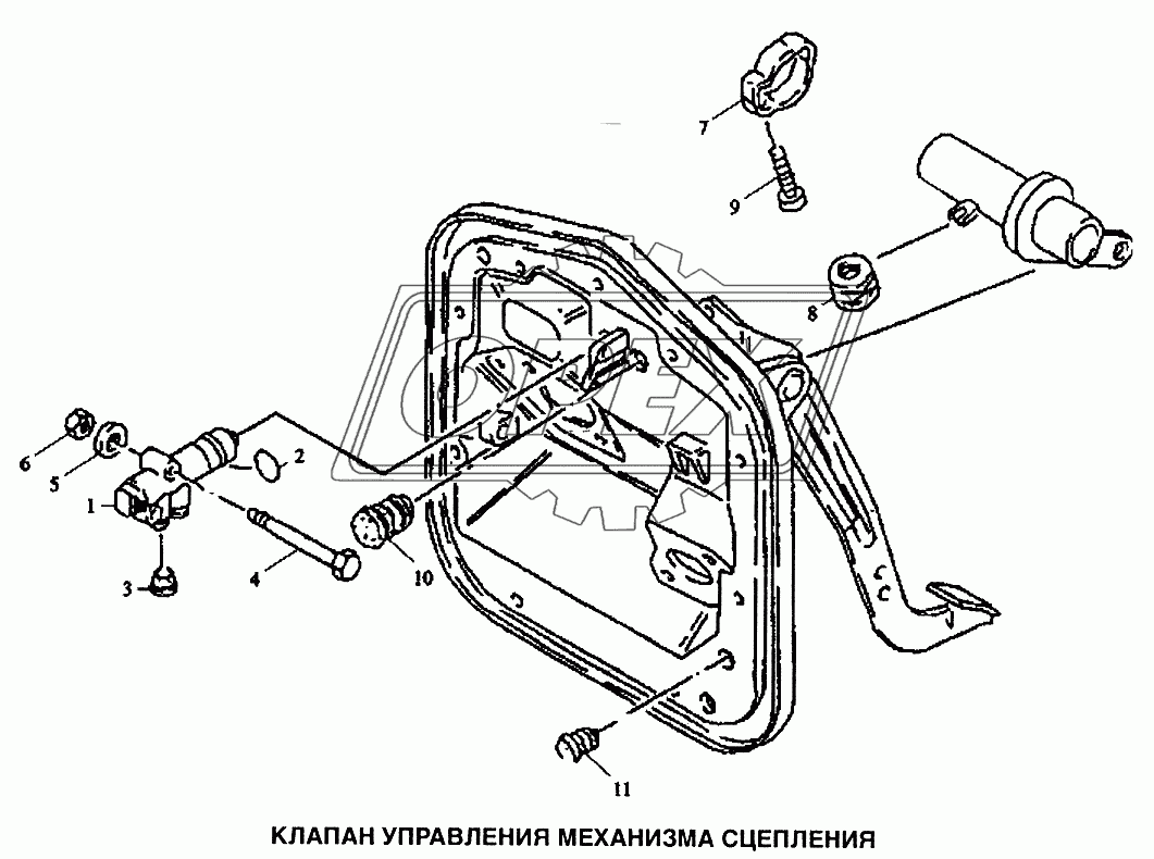Клапан управления механизма сцепления