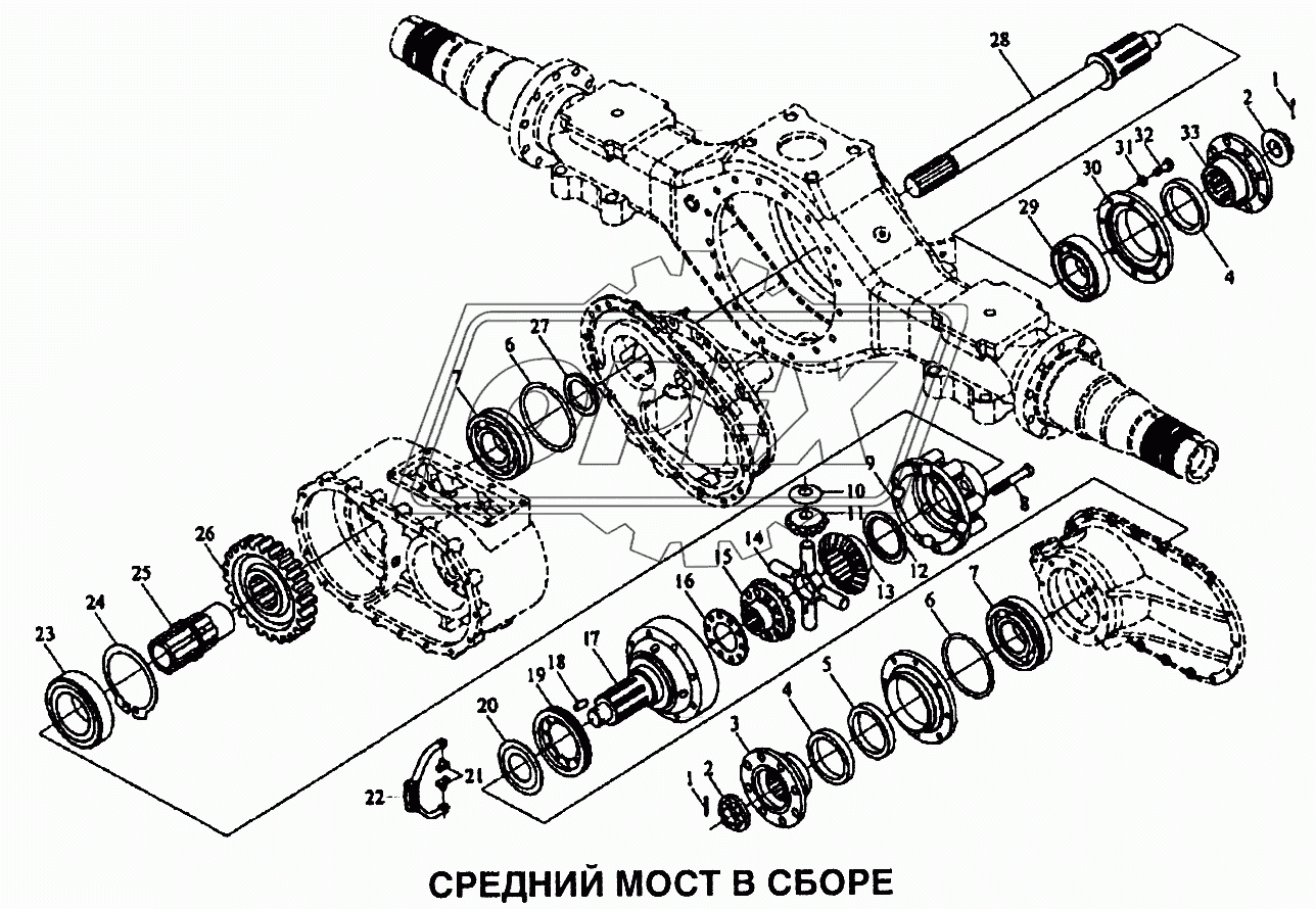 Мост средний в сборе 1