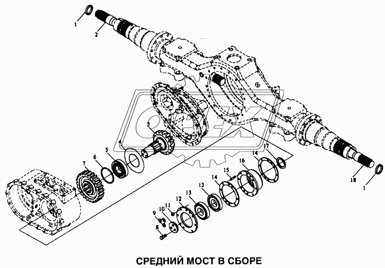 Мост средний в сборе 2