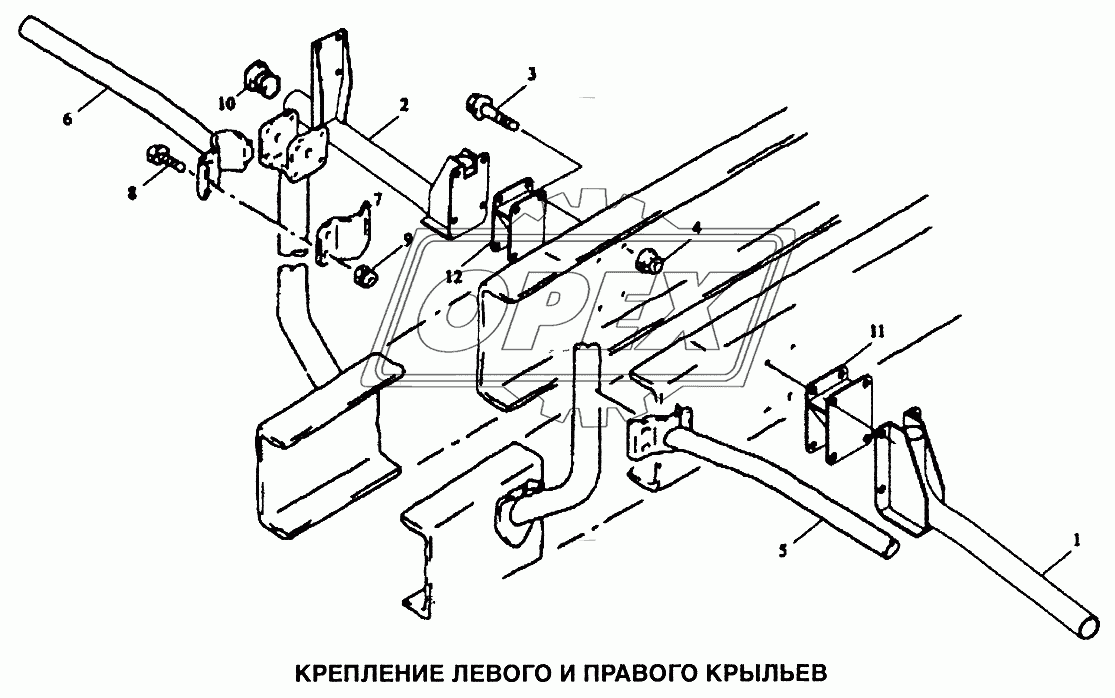 Крепление левого и правого крыльев