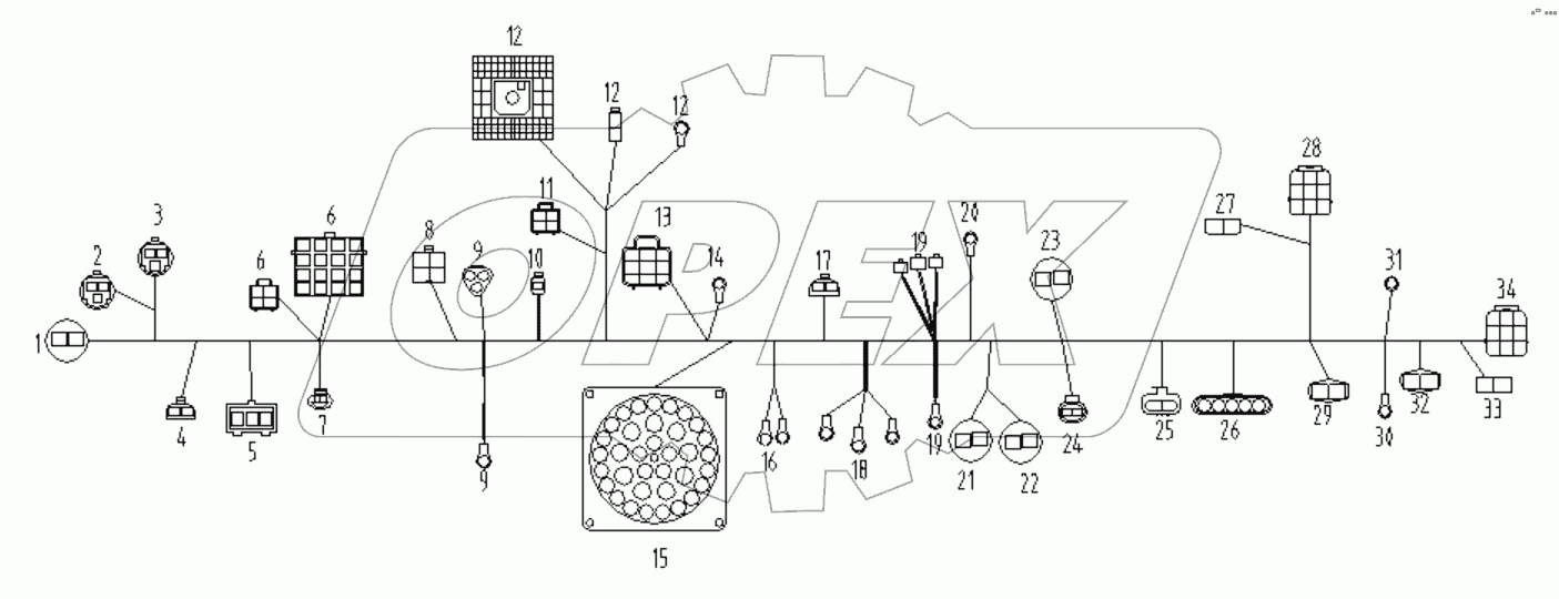  Жгут проводов рамы;Frame wiring harness