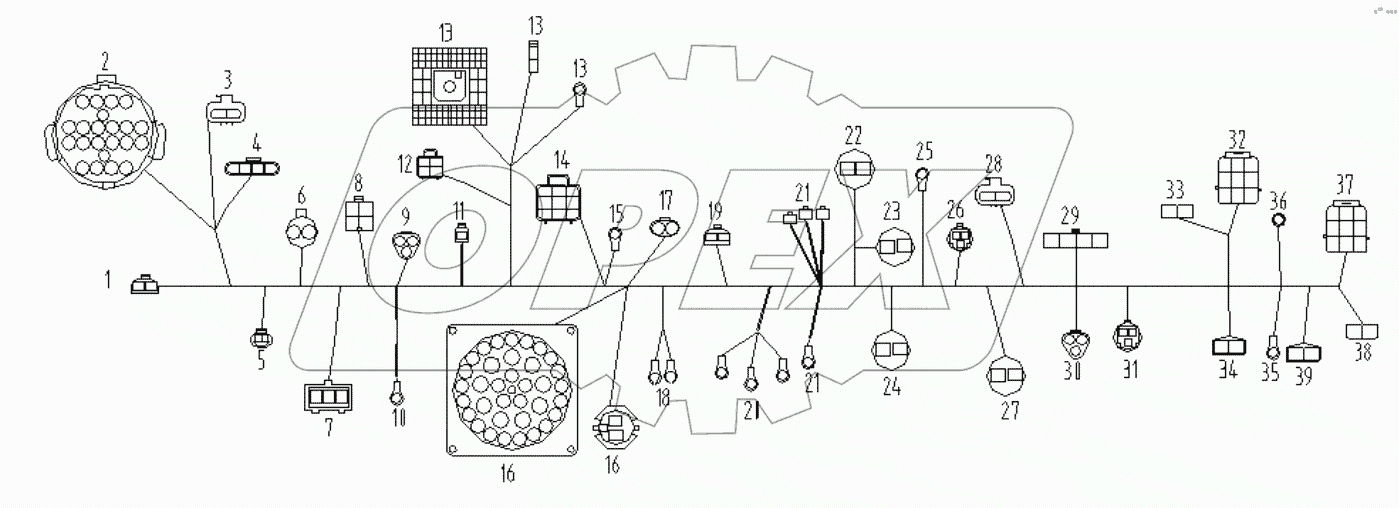  Жгут проводов рамы;Frame wiring harness