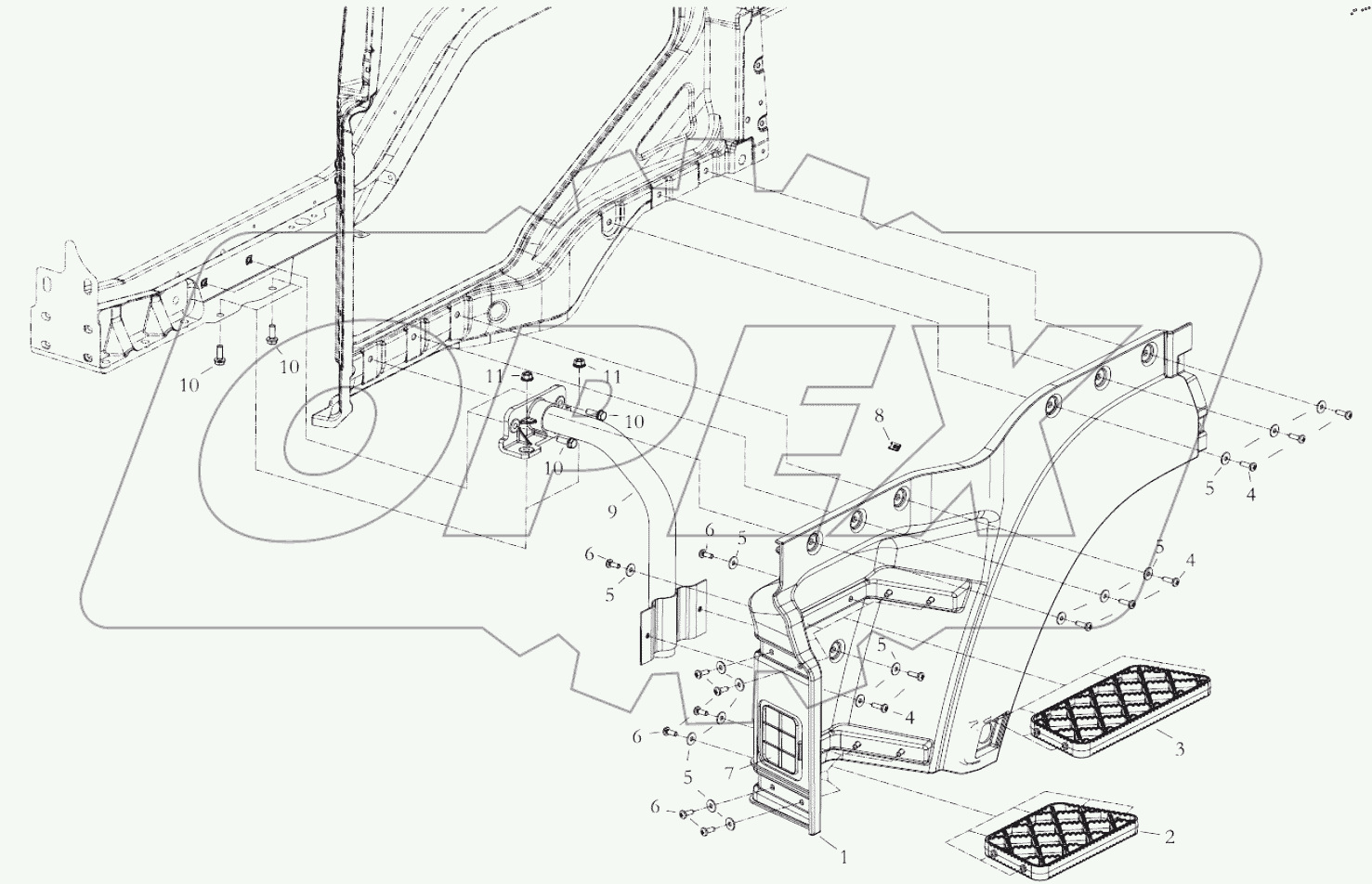  UPPER LEFT CAR PEDAL CAB PART