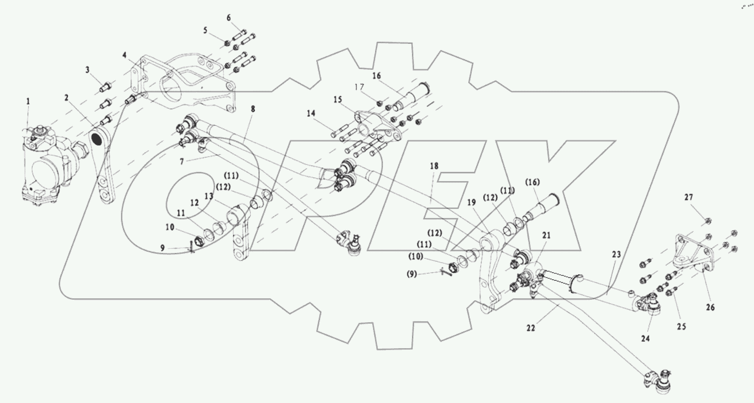  DOUBLE SHAFTS STEERING TRANSMISSION DEVICE
