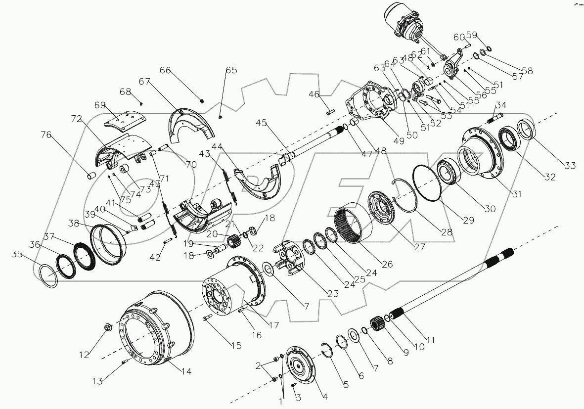  DOUBLE REDUCTION DRIVE AXLE WHEEL SIDE