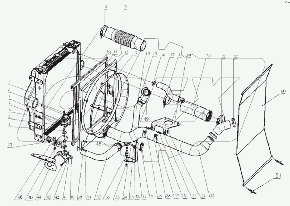  COOLING SYSTEM/WP10/NEW M3000/850 FRAME