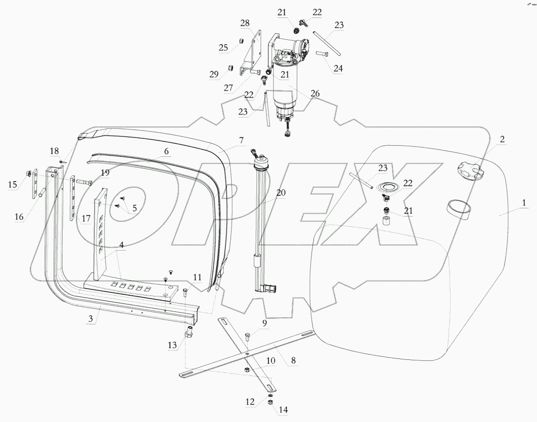  500L ALUMINUM ALLOY FUEL TANK ASSEMBLY