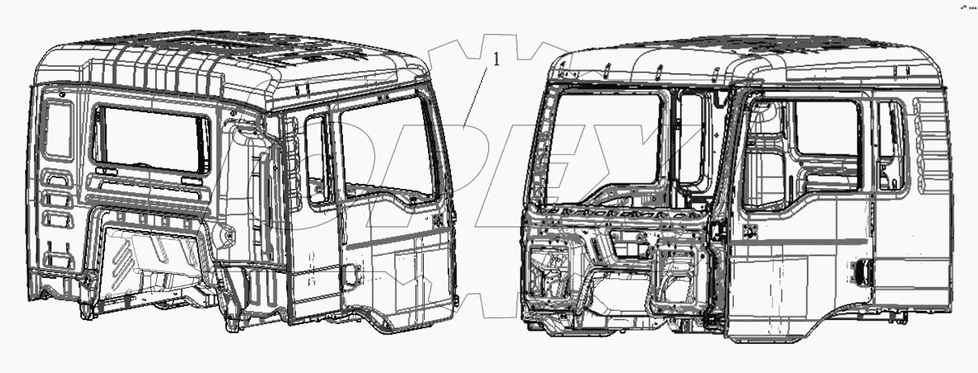  H3000 HALF HIGH ROOF CAB ASSY