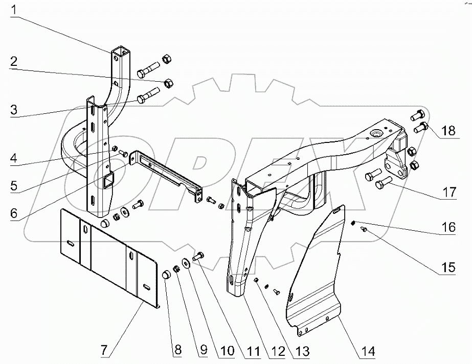 LEFT FOOT PANEL BRACKET