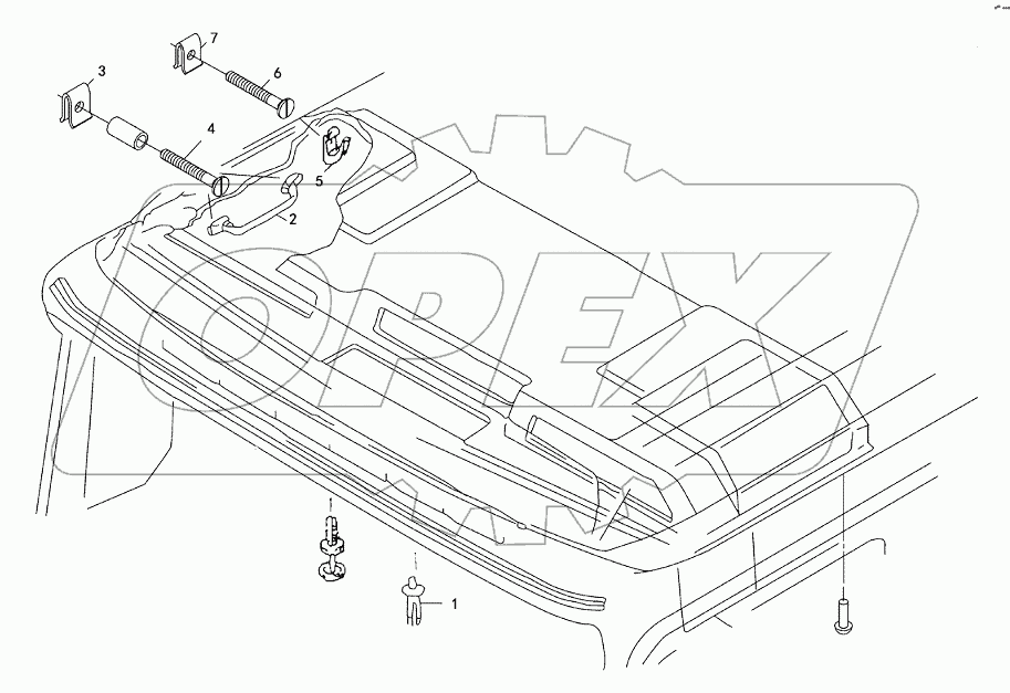 HEADLINING WITH MOUNTING AND GRAB HANDLE
