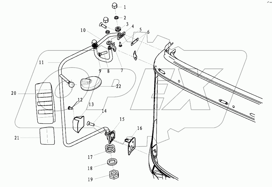 REAR VIEW MIRROR RIGHT BRACKET