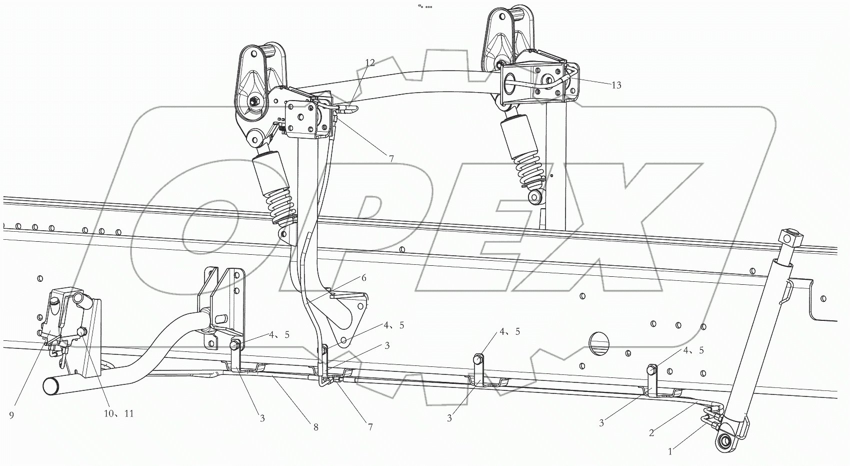  Cab hydraulic tilting equipment