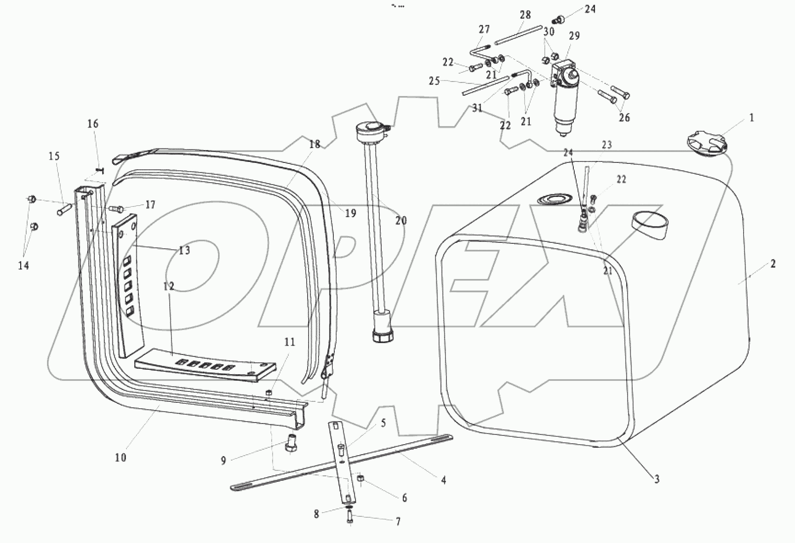  Fuel tank assembly 380L