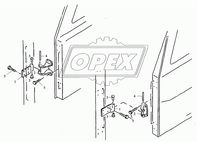 Шарниры левой и правой двери