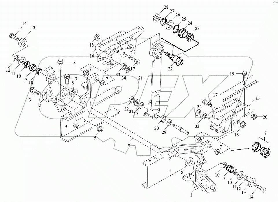 CAB TILTING MECHANISM L.H. DRIVE VEHICLE