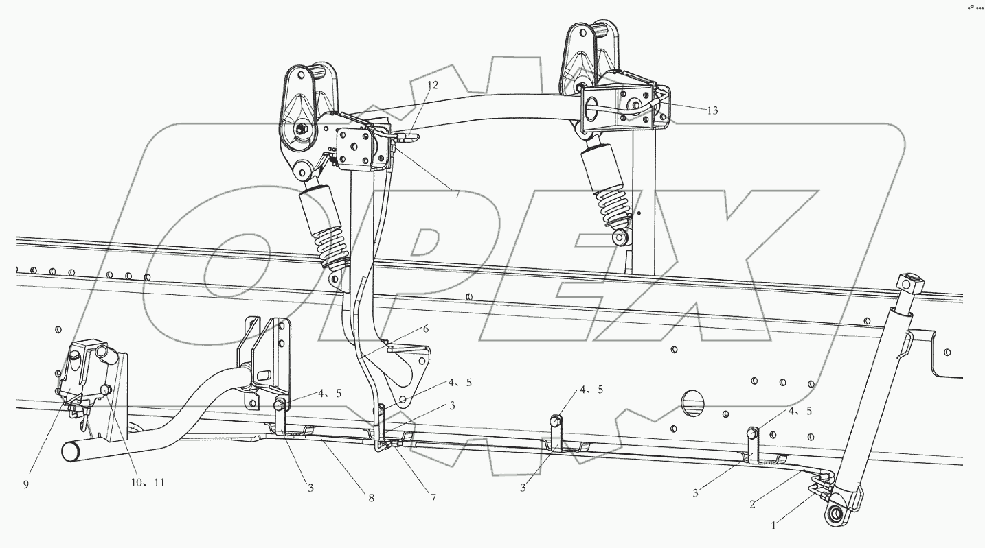 CAB HYDRAULIC TURNING SYSTEM