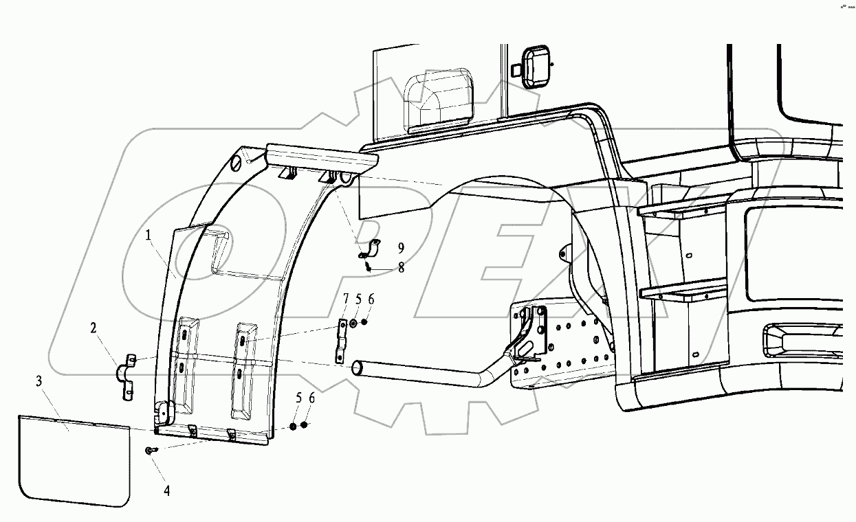 FENDER LEFT BEHIND CAB