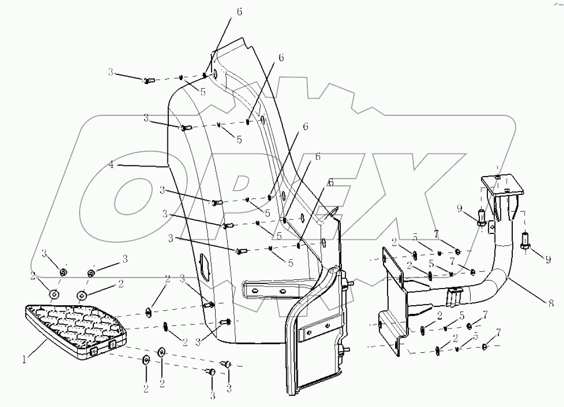  RIGHT FOOT PANEL FOR CAB