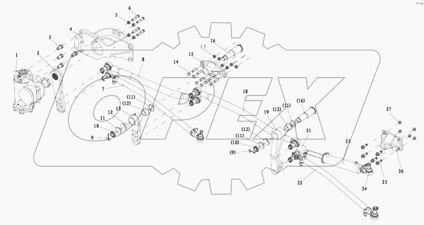  DOUBLE SHAFTS STEERING TRANSMISSION DEVICE