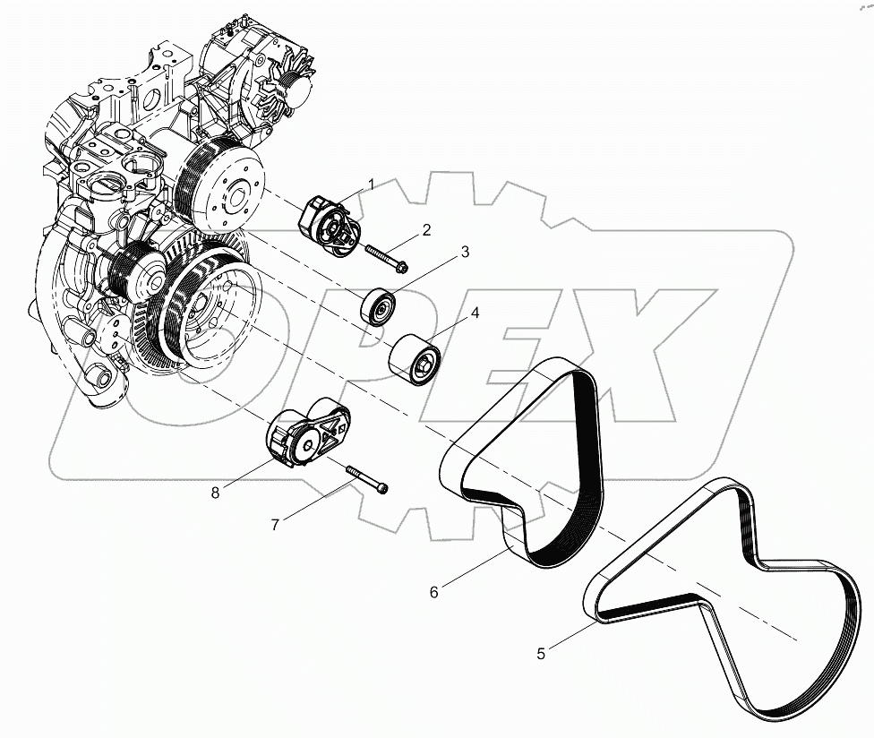  TENSIONER AND BELT GROUP