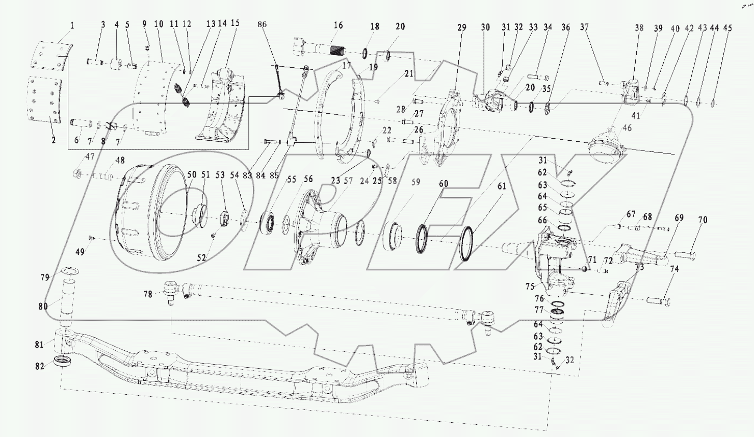  DC95319380547 MAN9.5T FRONT AXLE