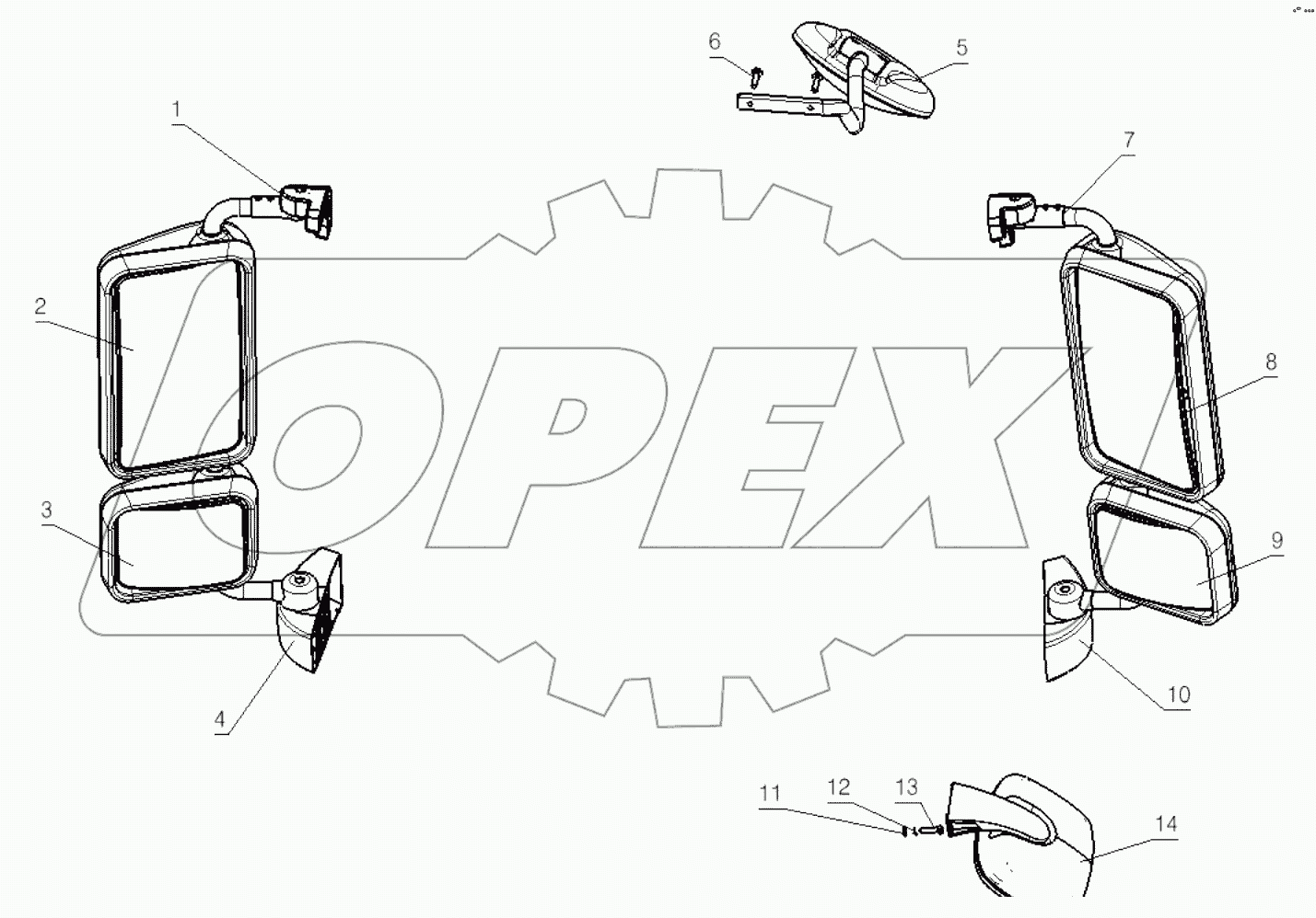  Зеркало заднего вида;VIEW MIRROR