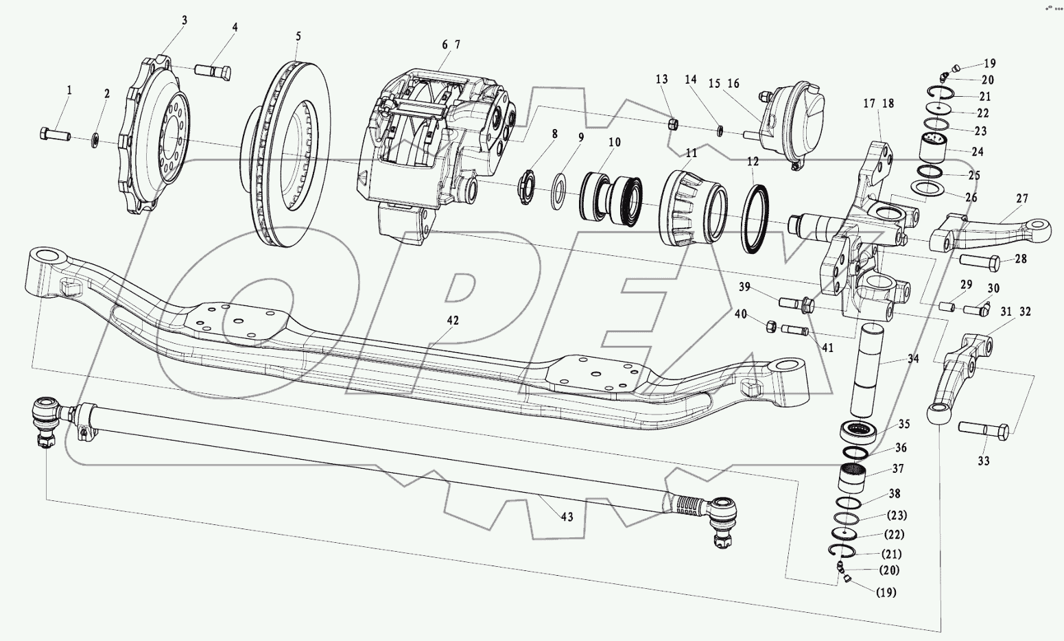  РУЛЕВАЯ ОСЬ; STEER AXLE