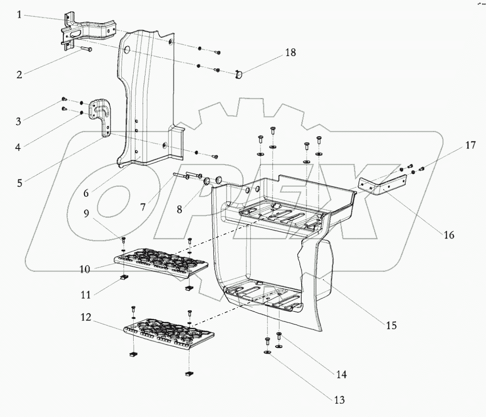  СТУПЕНЬКА ШАССИ ЛЕВАЯ; CHASSIS STEP LH