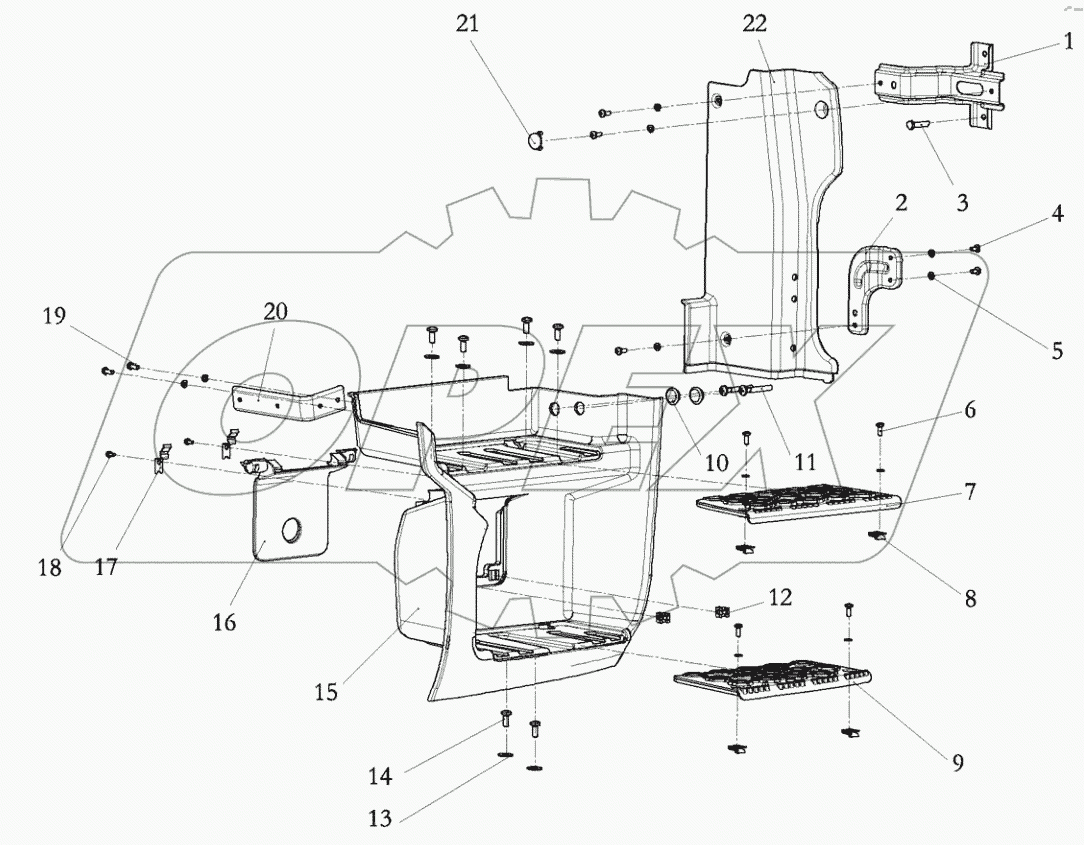  СТУПЕНЬКА ШАССИ ПРАВАЯ; CHASSIS STEP RH