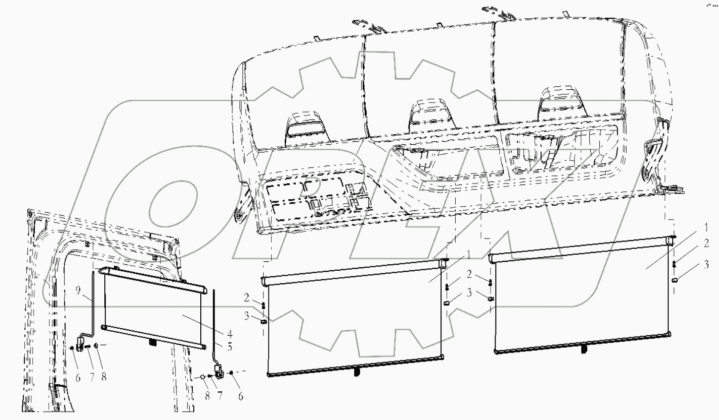  СОЛНЦЕЗАЩИТНЫЙ РОЛЛЕР; SUN VISOR ROLLER