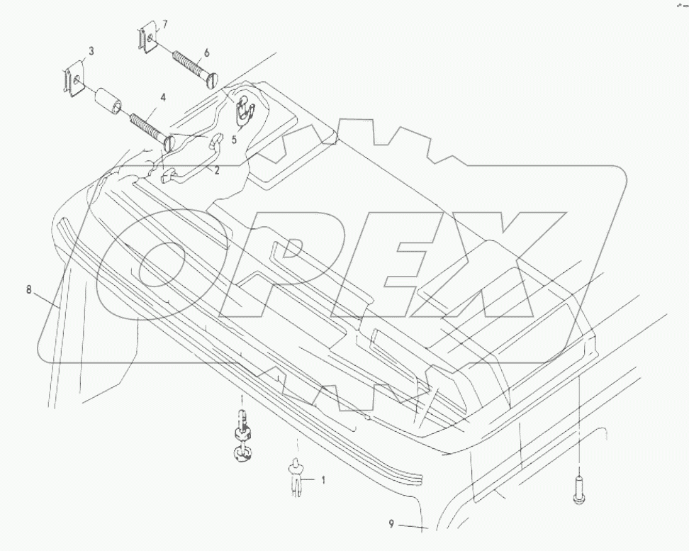  HEADLINING WITH MOUNTING AND GRAB HANDLE