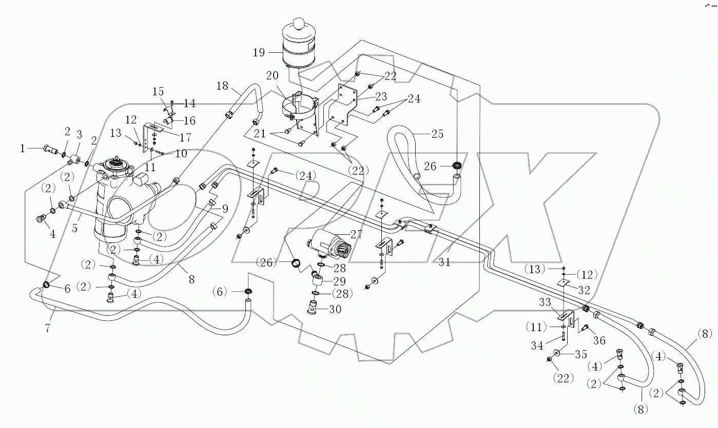  DOUBLE SHAFTS STEERING HYDRAULIC DEVICE