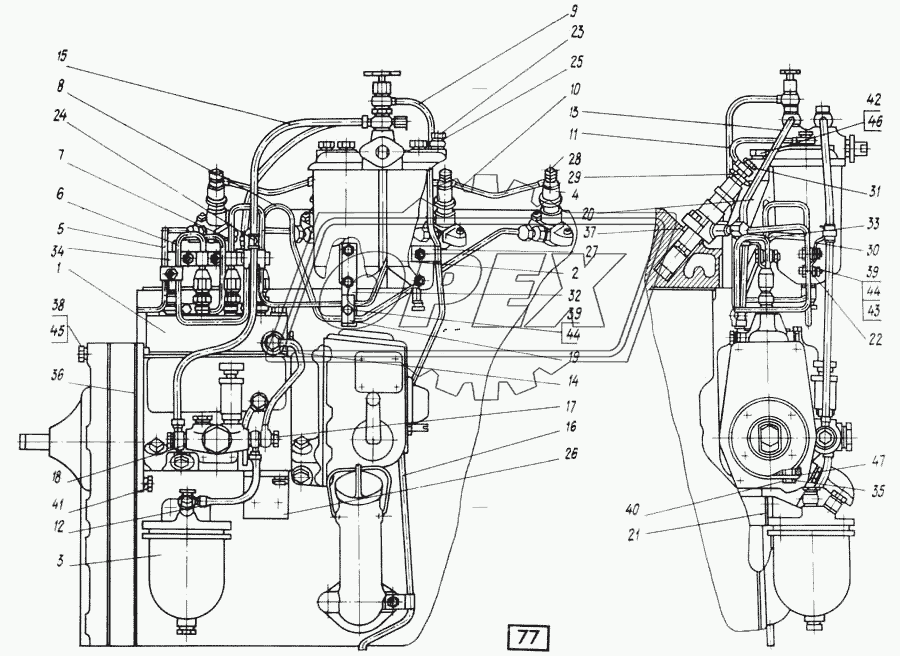 Топливная система СМД-14НГ,-14БН,-15Н,-19,-20