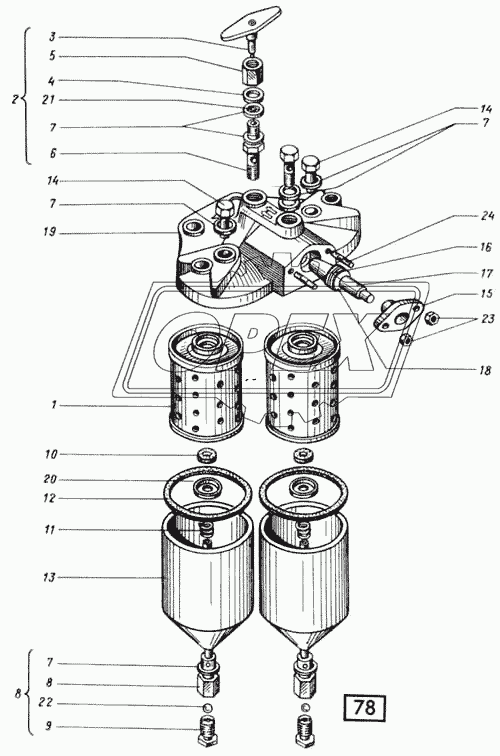 Многоступенчатй топливный фильтр тонкой очистки СМД-14НГ,-14БН,-15Н,-19,-20