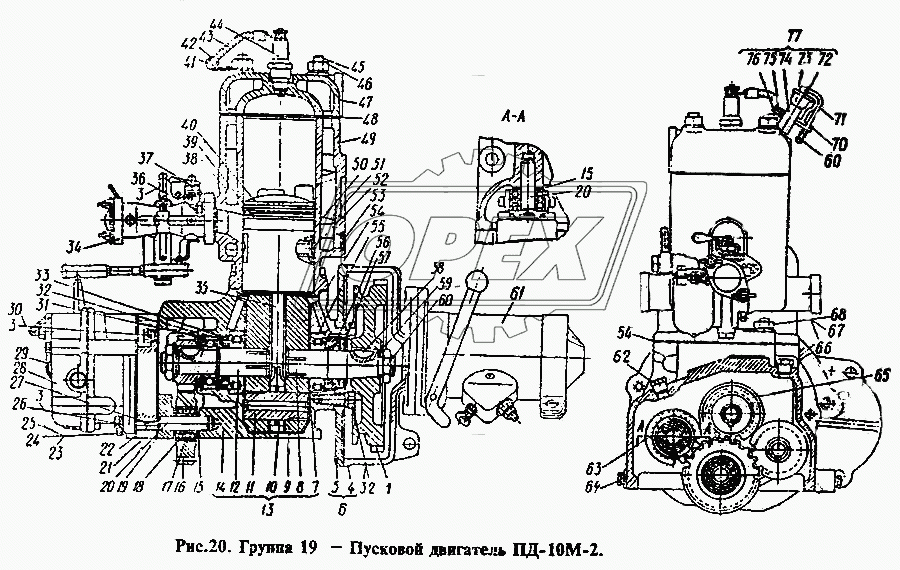 Пусковой двигатель ПД-10М-2
