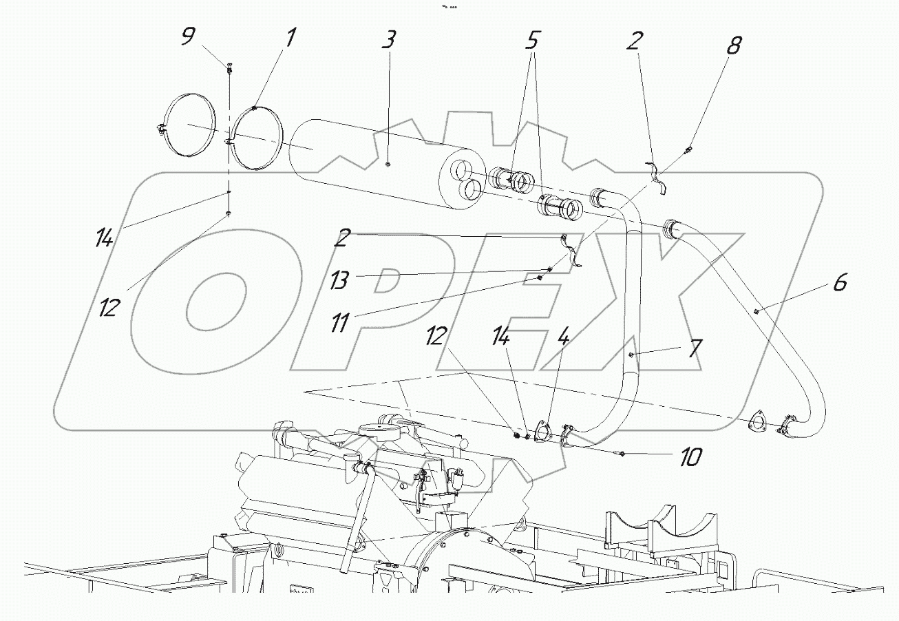  Установка системы выпуска газов